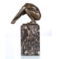 Nackte männliche Deco Nude Player Kunst Handwerk Bronze Statue TPE-719